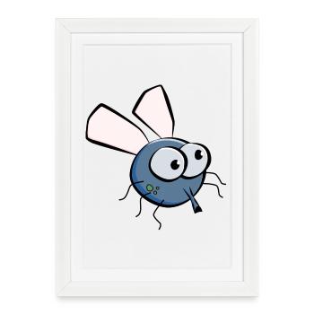 Fly - Framed poster (27 × 37 cm) - white - Front