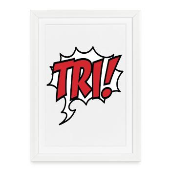 Triathlon - Affiche encadrée (27 × 37 cm) - blanc - Devant
