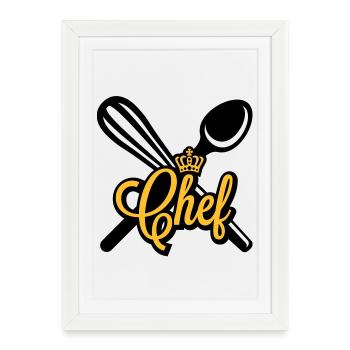 Chef | Chefkoch | Cook - Affiche encadrée (27 × 37 cm) - blanc - Devant