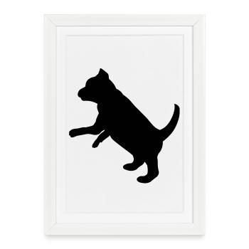 Ludique chiot - Affiche encadrée (27 × 37 cm) - blanc - Devant