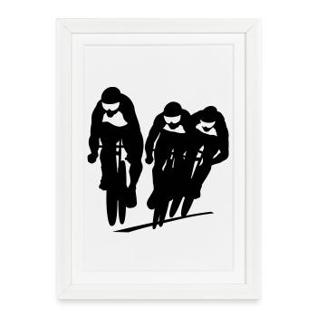 Cycling track - Framed poster (27 × 37 cm) - white - Front