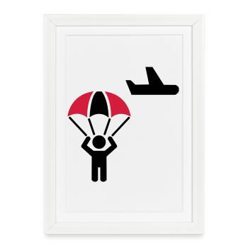 Parachutistes - Affiche encadrée (27 × 37 cm) - blanc - Devant