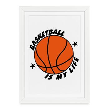 Basketball - Affiche encadrée (27 × 37 cm) - blanc - Devant