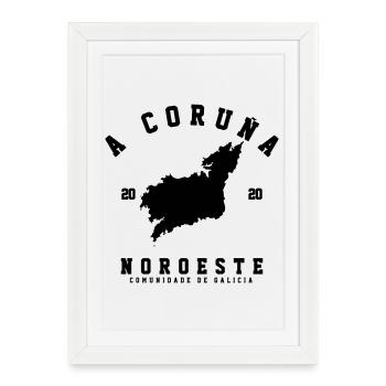 La Corogne - Affiche encadrée (27 × 37 cm) - blanc - Devant