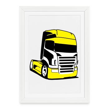 Yellow Truck Pop Art - Framed poster (27 × 37 cm) - white - Front