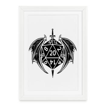 pen and paper dm cube - Framed poster (27 × 37 cm) - white - Front
