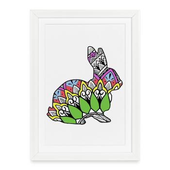 Lapin - Affiche encadrée (27 × 37 cm) - blanc - Devant