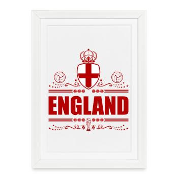 ANGLETERRE ROUGE LINEART - Affiche encadrée (27 × 37 cm) - blanc - Devant