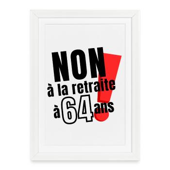 réforme des retraites, retraité, réforme Macron - Affiche encadrée (27 × 37 cm) - blanc - Devant