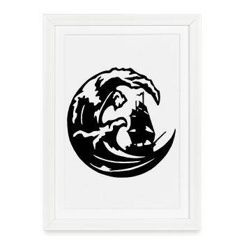 The Great Black Wave - Framed poster (27 × 37 cm) - white - Front