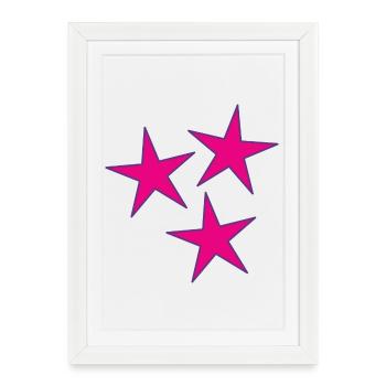 ETOILE. ETOILES. STAR. FÊTE. ANNIVERSAIRE. NOËL - Affiche encadrée (27 × 37 cm) - blanc - Devant