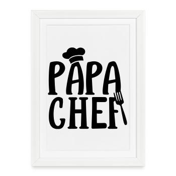 Cadeau Papa Chef de Cuisine ! - Affiche encadrée (27 × 37 cm) - blanc - Devant