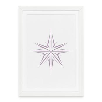 Poinsettia minimaliste : festif - Affiche encadrée (27 × 37 cm) - blanc - Devant