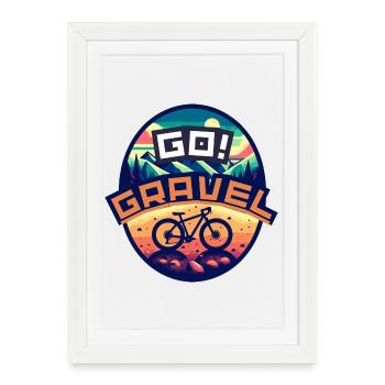 Balade en gravier GO - Affiche encadrée (27 × 37 cm) - blanc - Devant