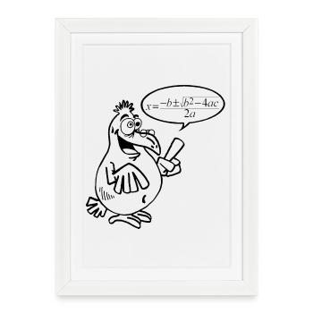 Black Smart Bird - Framed poster (27 × 37 cm) - white - Front