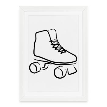 Croquis de patins à roulettes - Affiche encadrée (27 × 37 cm) - blanc - Devant