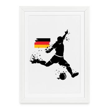 Football Allemagne Symbole Joueur Explosion Euro - Affiche encadrée (27 × 37 cm) - blanc - Devant