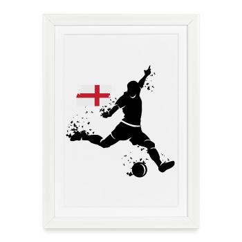 Football England Fan Player Blast icône - Affiche encadrée (27 × 37 cm) - blanc - Devant