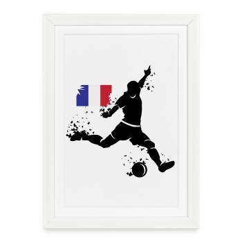 Joueur de football Blast France Team - Affiche encadrée (27 × 37 cm) - blanc - Devant