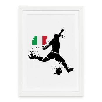 Équipe de football Italie Fan Player Blast - Affiche encadrée (27 × 37 cm) - blanc - Devant
