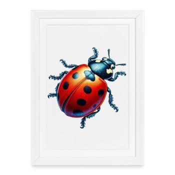 Coccinelle - Affiche encadrée (27 × 37 cm) - blanc - Devant