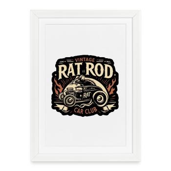 Ratsking Ratlook Shirt – Rustic Custom Style - Framed poster (27 × 37 cm) - white - Front