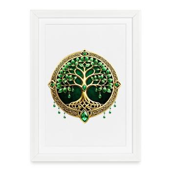 The tree of life with Celtic knots. - Framed poster (27 × 37 cm) - white - Front