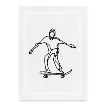 Skateboarders - Framed poster (27 × 37 cm) - white - Front