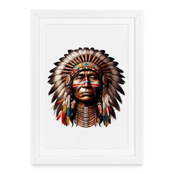 American Indian American - Framed poster (27 × 37 cm) - white - Front