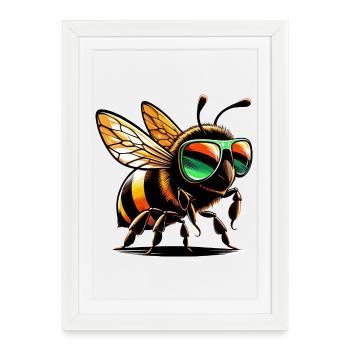Bee - Framed poster (27 × 37 cm) - white - Front