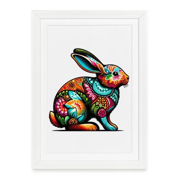 Rabbit - Framed poster (27 × 37 cm) - white - Front