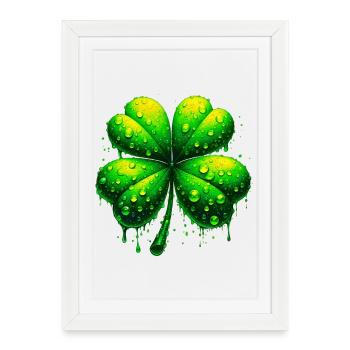 Four-leaf clover - Framed poster (27 × 37 cm) - white - Front