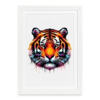 Tiger - Framed poster (27 × 37 cm) - white - Front