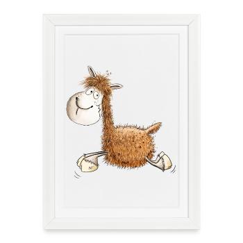 Funny llama for llama or alpaca friends - Framed poster (27 × 37 cm) - white - Front