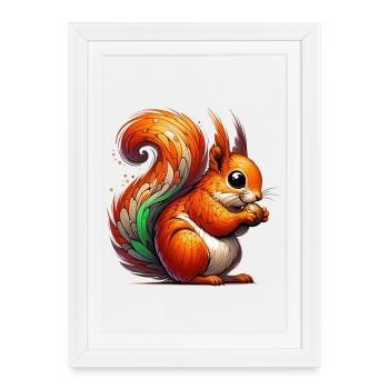 Squirrel - Framed poster (27 × 37 cm) - white - Front