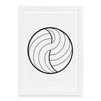 Croquis de coup de balle de volley-ball - Affiche encadrée (27 × 37 cm) - blanc - Devant