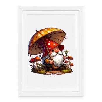 Gnome - Affiche encadrée (27 × 37 cm) - blanc - Devant