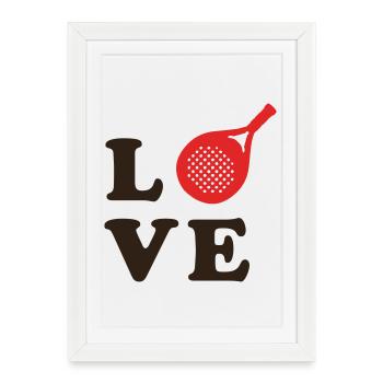 LOVE padel - Framed poster (27 × 37 cm) - white - Front