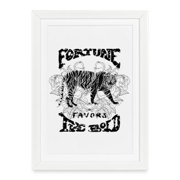 LA FORTUNE SOURIT AUX AUDACIEUX - Affiche encadrée (27 × 37 cm) - blanc - Devant