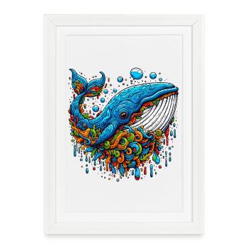 Whale - Framed poster (27 × 37 cm) - white - Front