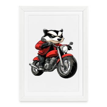 Badgers Moto / Moto Badger - Affiche encadrée (27 × 37 cm) - blanc - Devant