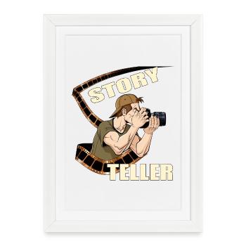 Story Teller - Gerahmtes Poster (27 × 37 cm) - Weiß - Vorne