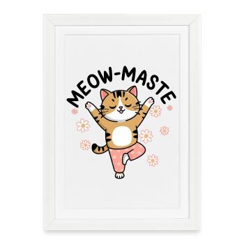 Dancing Cat: Fröhliche Stimmung - Gerahmtes Poster (27 × 37 cm) - Weiß - Vorne