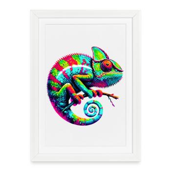 Chameleon - Framed poster (27 × 37 cm) - white - Front