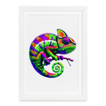 Chameleon - Framed poster (27 × 37 cm) - white - Front