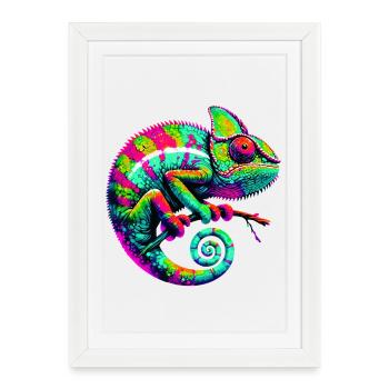 Chameleon - Framed poster (27 × 37 cm) - white - Front