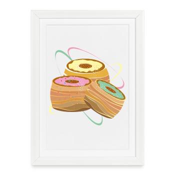 Trois Cronuts – Illustration avec une douce séduction - Affiche encadrée (27 × 37 cm) - blanc - Devant
