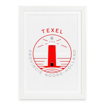Chemise Texel Lighthouse Coordinates - Affiche encadrée (27 × 37 cm) - blanc - Devant
