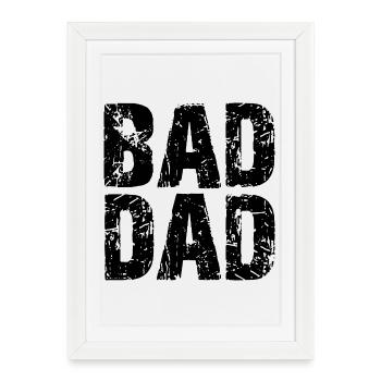 Mauvais papa Cadeau de fête des pères Papa - Affiche encadrée (27 × 37 cm) - blanc - Devant