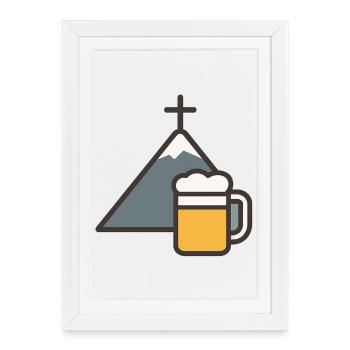 Sommet de la bière de Bergkreuz - Affiche encadrée (27 × 37 cm) - blanc - Devant